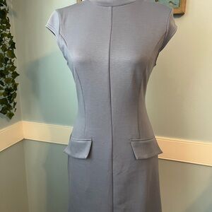 Chic Light Blue Cap Sleeve Mini Dress